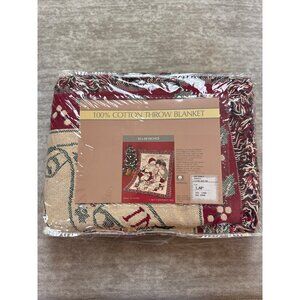 Spirit Of Giving Santa Christmas Cotton Throw Betty Whiteaker 1993 Vintage NEW